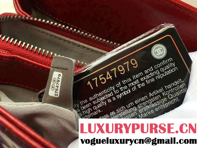 Chanel Small Geometric Waxy Calfskin Shopping Shoulder Bag Red 2015/2016