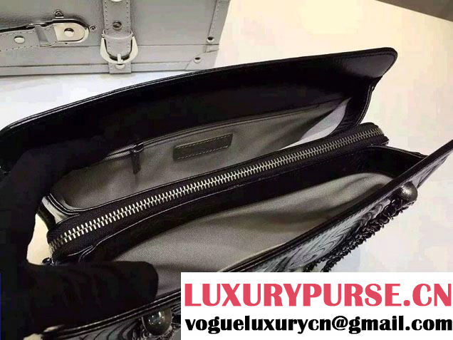 Chanel Large Geometric Waxy Calfskin Shopping Shoulder Bag Black 2015/2016
