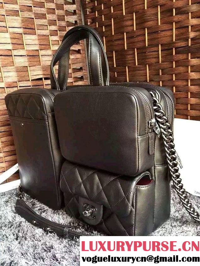 Chanel Calfskin Briefcase Tote Bag Black 2015/2016