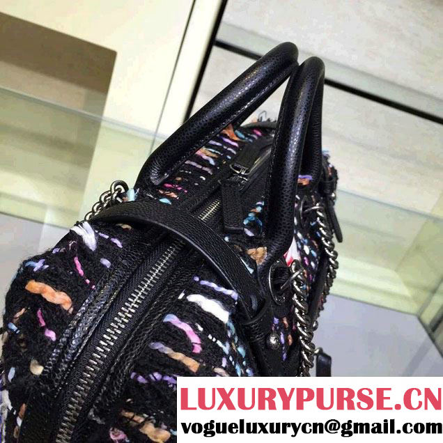 Chanel Tweed And Calfskin Top Handle Bowling Bag 2015/2016