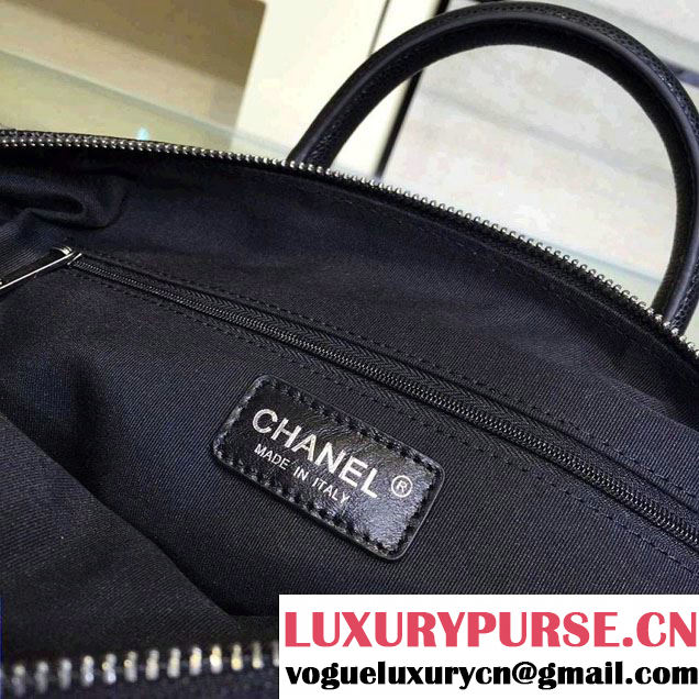 Chanel Tweed And Calfskin Top Handle Bowling Bag 2015/2016