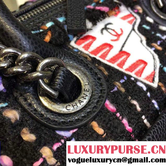 Chanel Tweed And Calfskin Top Handle Bowling Bag 2015/2016