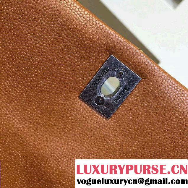 Chanel Lizard Top Handle Grained Calfskin Flap Shoulder Small Bag A92991 Khaki 2015/2016