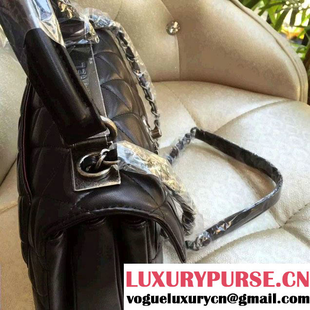 Chanel Lambskin Trendy CC Dual Handle Flap Tote Bag Black/Silver