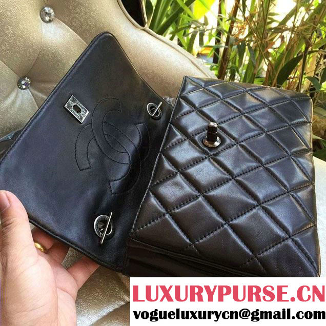 Chanel Lambskin Trendy CC Dual Handle Flap Tote Bag Black/Silver