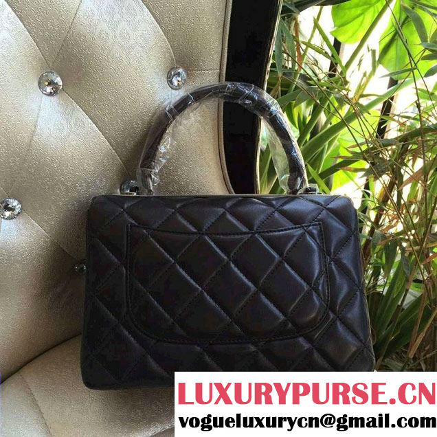 Chanel Lambskin Trendy CC Dual Handle Flap Tote Bag Black/Silver