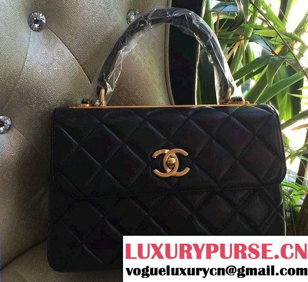 Chanel Lambskin Trendy CC Dual Handle Flap Tote Bag Black/Gold