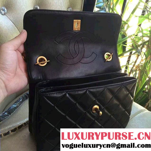 Chanel Lambskin Trendy CC Dual Handle Flap Tote Bag Black/Gold