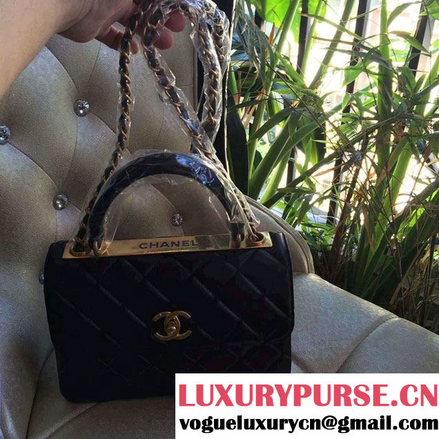 Chanel Lambskin Trendy CC Dual Handle Flap Tote Bag Black/Gold