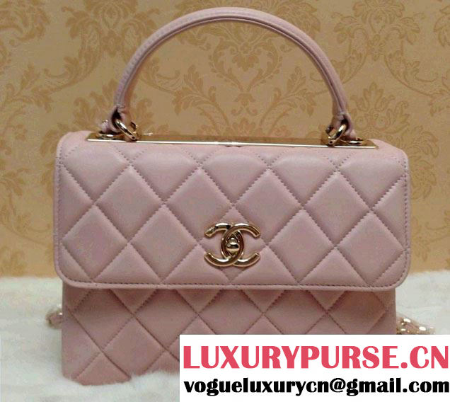 Chanel Lambskin Trendy CC Dual Handle Flap Tote Bag Pink