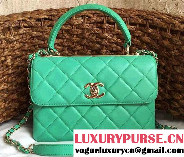 Chanel Lambskin Trendy CC Dual Handle Flap Tote Bag Turquoise