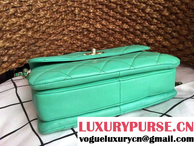 Chanel Lambskin Trendy CC Dual Handle Flap Tote Bag Turquoise