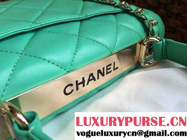 Chanel Lambskin Trendy CC Dual Handle Flap Tote Bag Turquoise