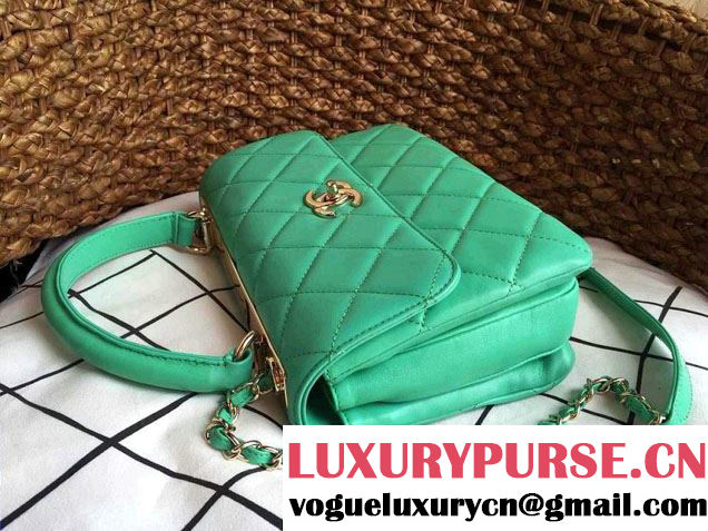 Chanel Lambskin Trendy CC Dual Handle Flap Tote Bag Turquoise
