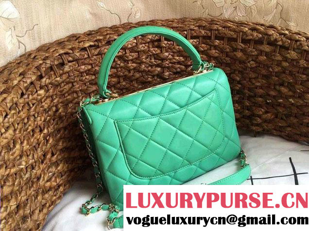 Chanel Lambskin Trendy CC Dual Handle Flap Tote Bag Turquoise