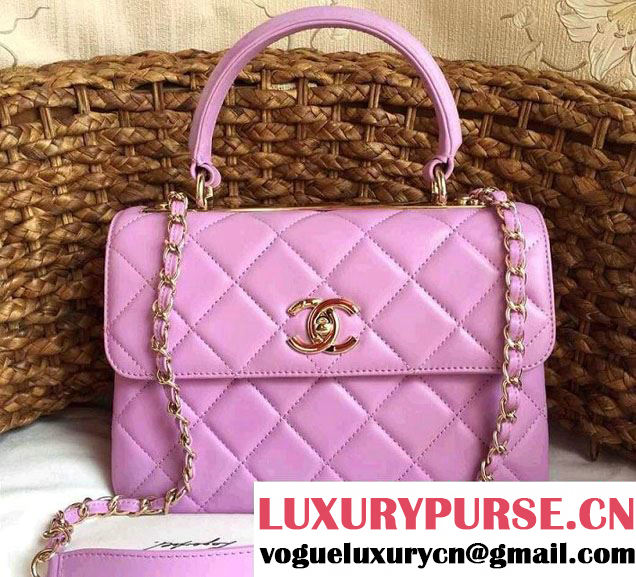 Chanel Lambskin Trendy CC Dual Handle Flap Tote Bag Lilac