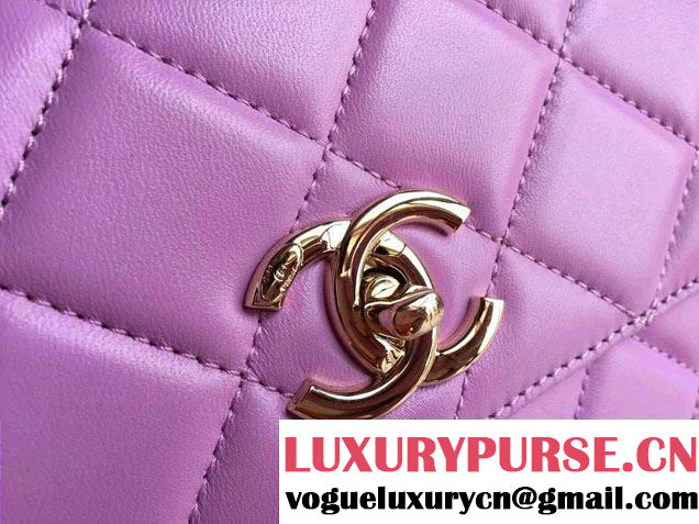 Chanel Lambskin Trendy CC Dual Handle Flap Tote Bag Lilac