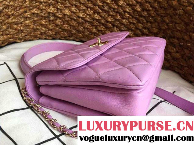 Chanel Lambskin Trendy CC Dual Handle Flap Tote Bag Lilac