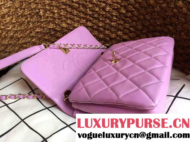 Chanel Lambskin Trendy CC Dual Handle Flap Tote Bag Lilac