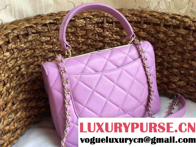 Chanel Lambskin Trendy CC Dual Handle Flap Tote Bag Lilac