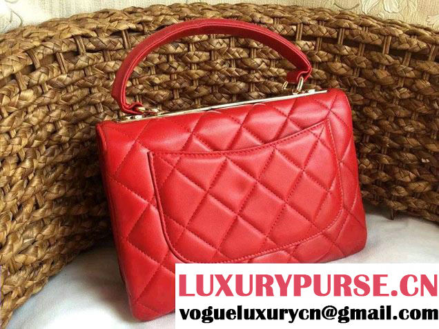 Chanel Lambskin Trendy CC Dual Handle Flap Tote Bag Red
