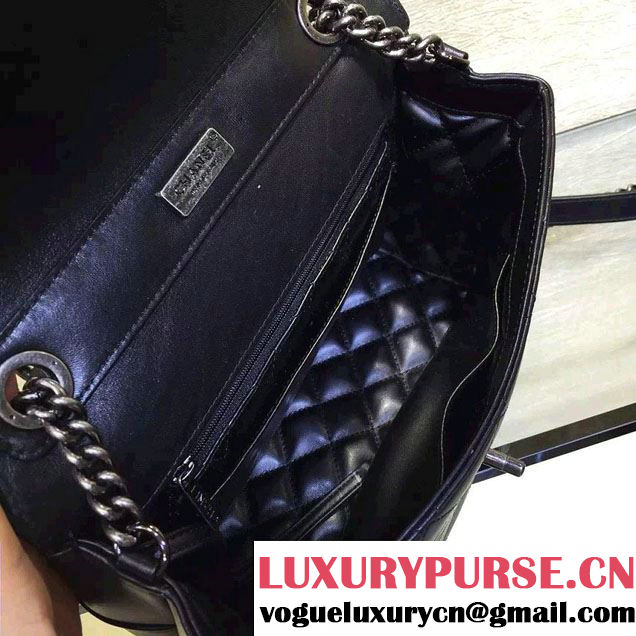 Chanel Calfskin Flap Bag with Handle A93879 Black 2016