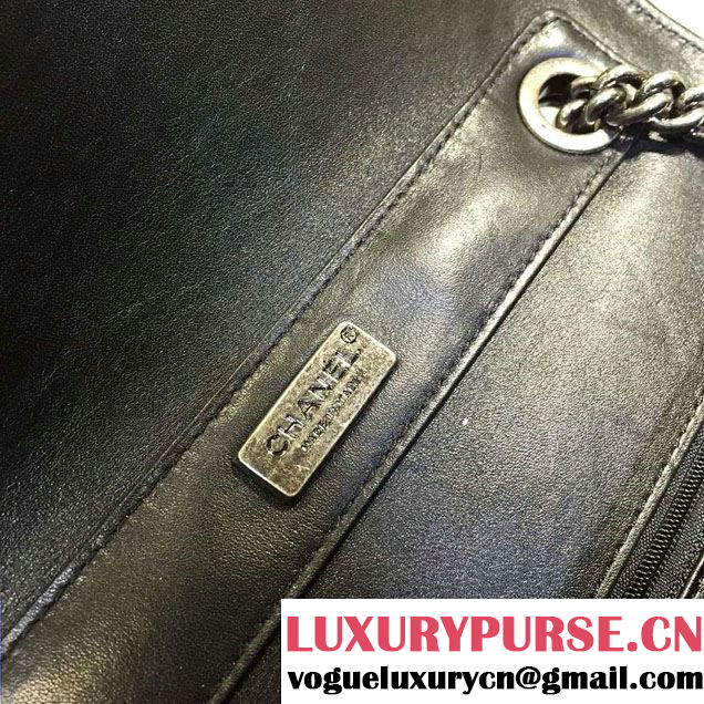 Chanel Calfskin Flap Bag with Handle A93879 Black 2016
