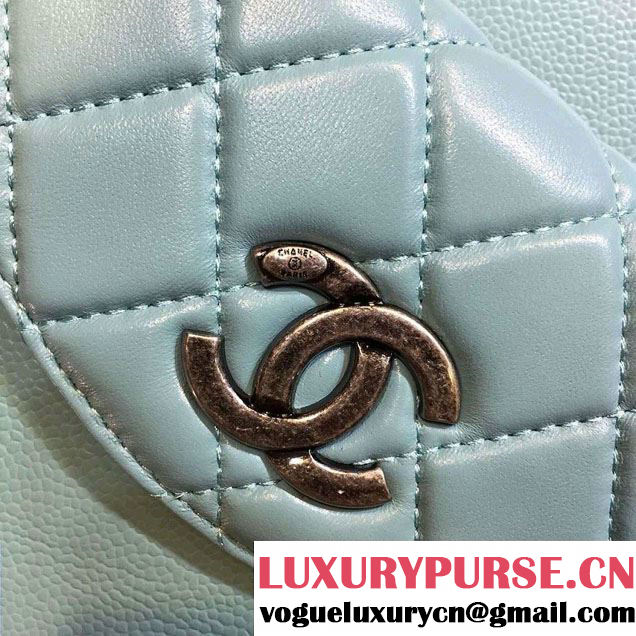 Chanel Grained Calfskin and Lambskin Large Shopping Bag A93284 Light Green 2016