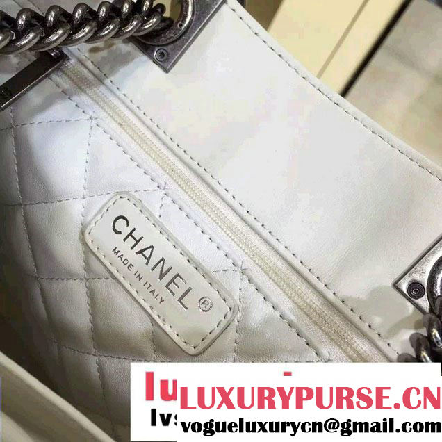 Chanel Calfskin Chain Shoulder Tote Backpack Bag White 2016