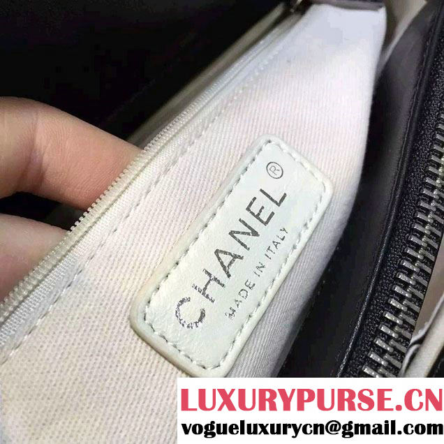 Chanel Tweed/Calfskin Tote Small Bag Black/White 2016