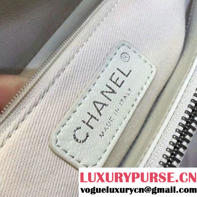 Chanel Tweed/Calfskin Tote Large Bag White/Red 2016