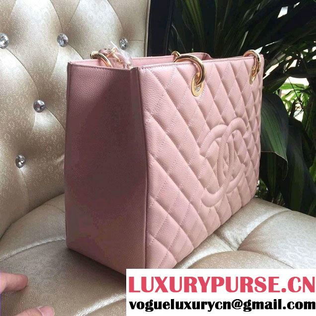Chanel Caviar Leather GST Shopping Tote Bag Pink/Gold