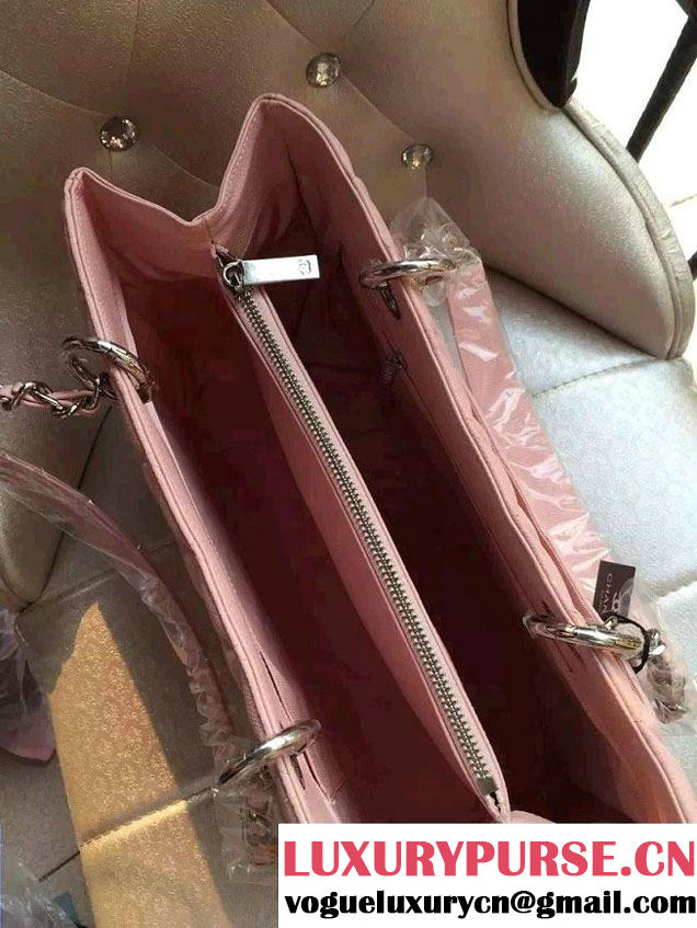 Chanel Caviar Leather GST Shopping Tote Bag Pink/Silver