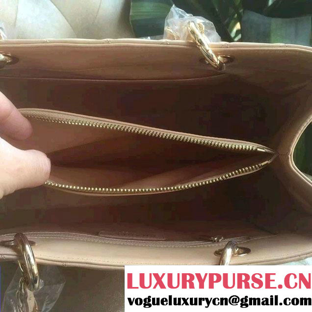 Chanel Lambskin Leather GST Shopping Tote Bag Apricot