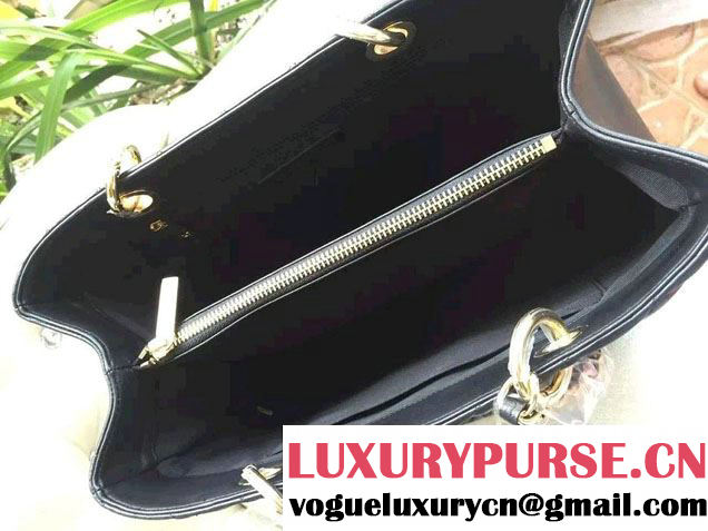 Chanel Lambskin Leather GST Shopping Tote Bag Black/Gold