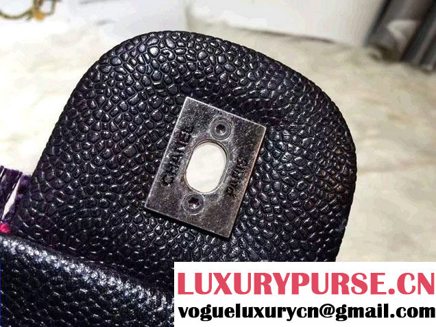 Chanel Grained Calfskin Tweed and Crests Top Handle Bag Red 2016