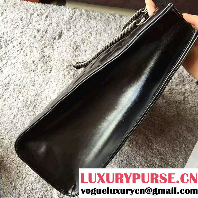 Chanel Calfskin Small Shopping Tote Bag A93058 Black 2016