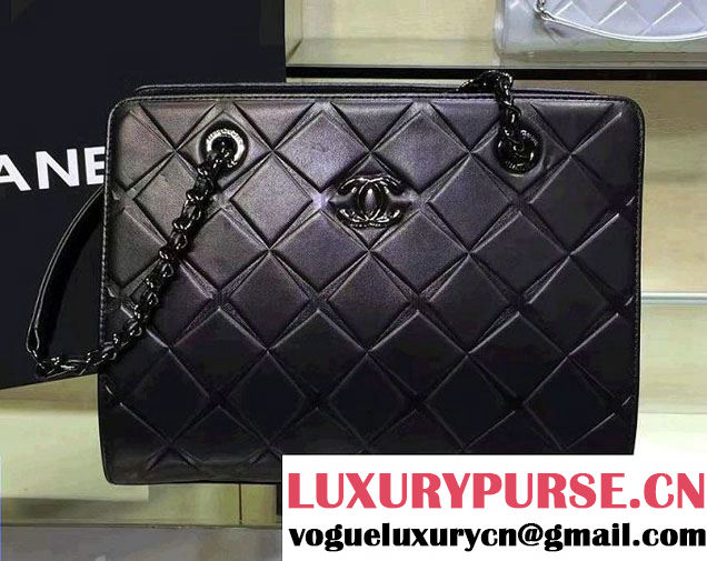 Chanel Propeller Shoulder Tote Bag Black 2016