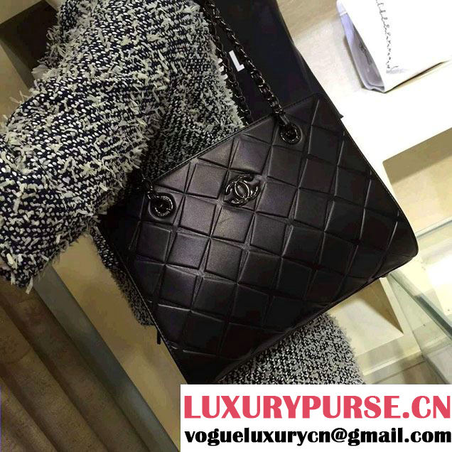Chanel Propeller Shoulder Tote Bag Black 2016