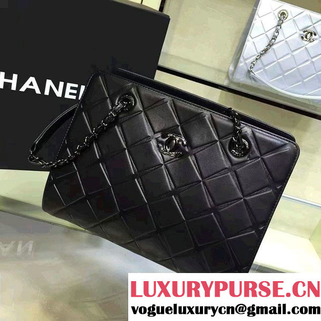Chanel Propeller Shoulder Tote Bag Black 2016