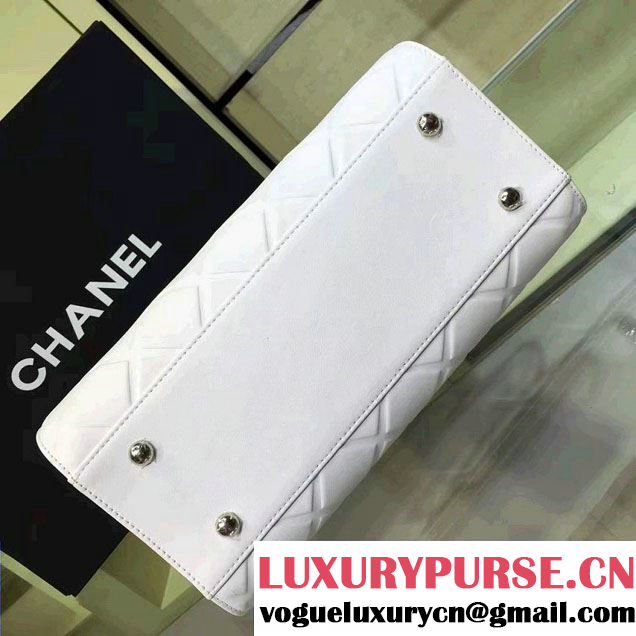 Chanel Propeller Shoulder Tote Bag White 2016