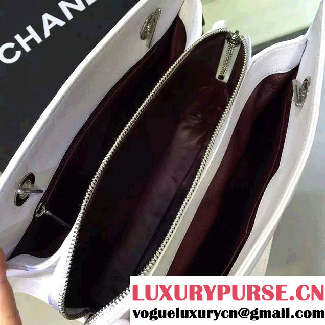 Chanel Propeller Shoulder Tote Bag White 2016