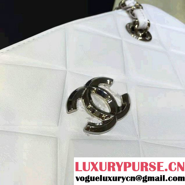 Chanel Propeller Shoulder Tote Bag White 2016