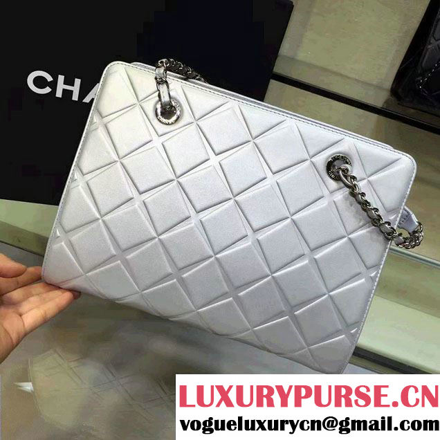 Chanel Propeller Shoulder Tote Bag Silver 2016