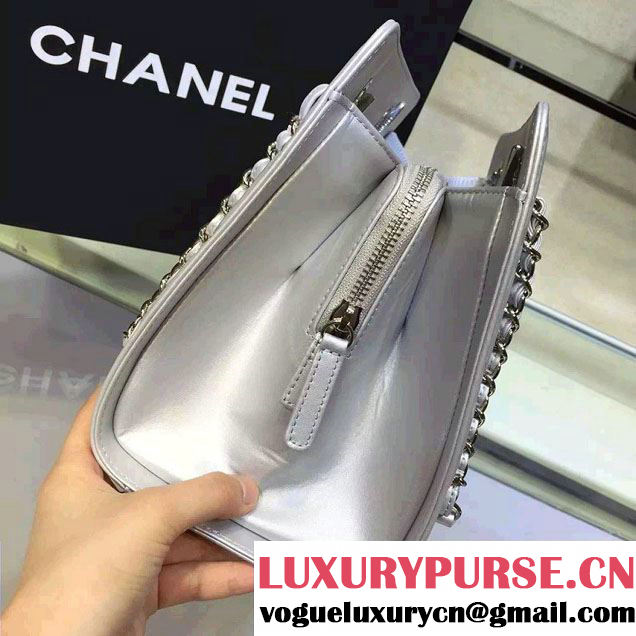 Chanel Propeller Shoulder Tote Bag Silver 2016