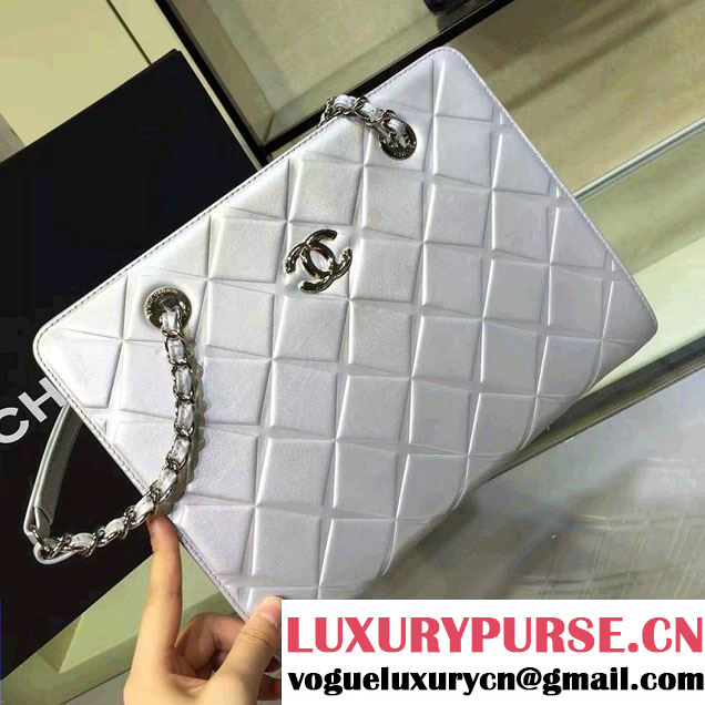 Chanel Propeller Shoulder Tote Bag Silver 2016