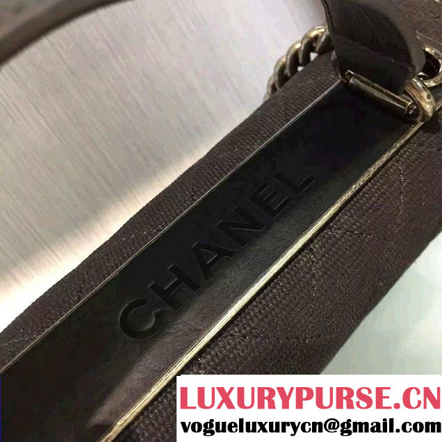 Chanel Jersey and Calfskin Top Handle Shoulder Bag Black 2016