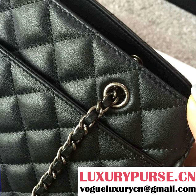 Chanel Quilted Calfskin/Ruthenium Metal Tote Bag A98551 Black 2016