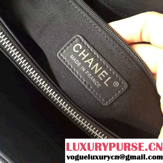 Chanel Quilted Calfskin/Ruthenium Metal Tote Bag A98551 Black 2016