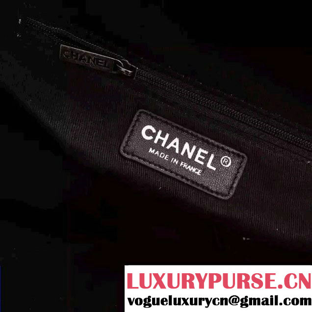 Chanel Grained Metallic Calfskin Bowling Bag A98555 Black 2016